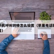 苹果手机呼叫转移怎么设置（苹果电话转移怎么设置）